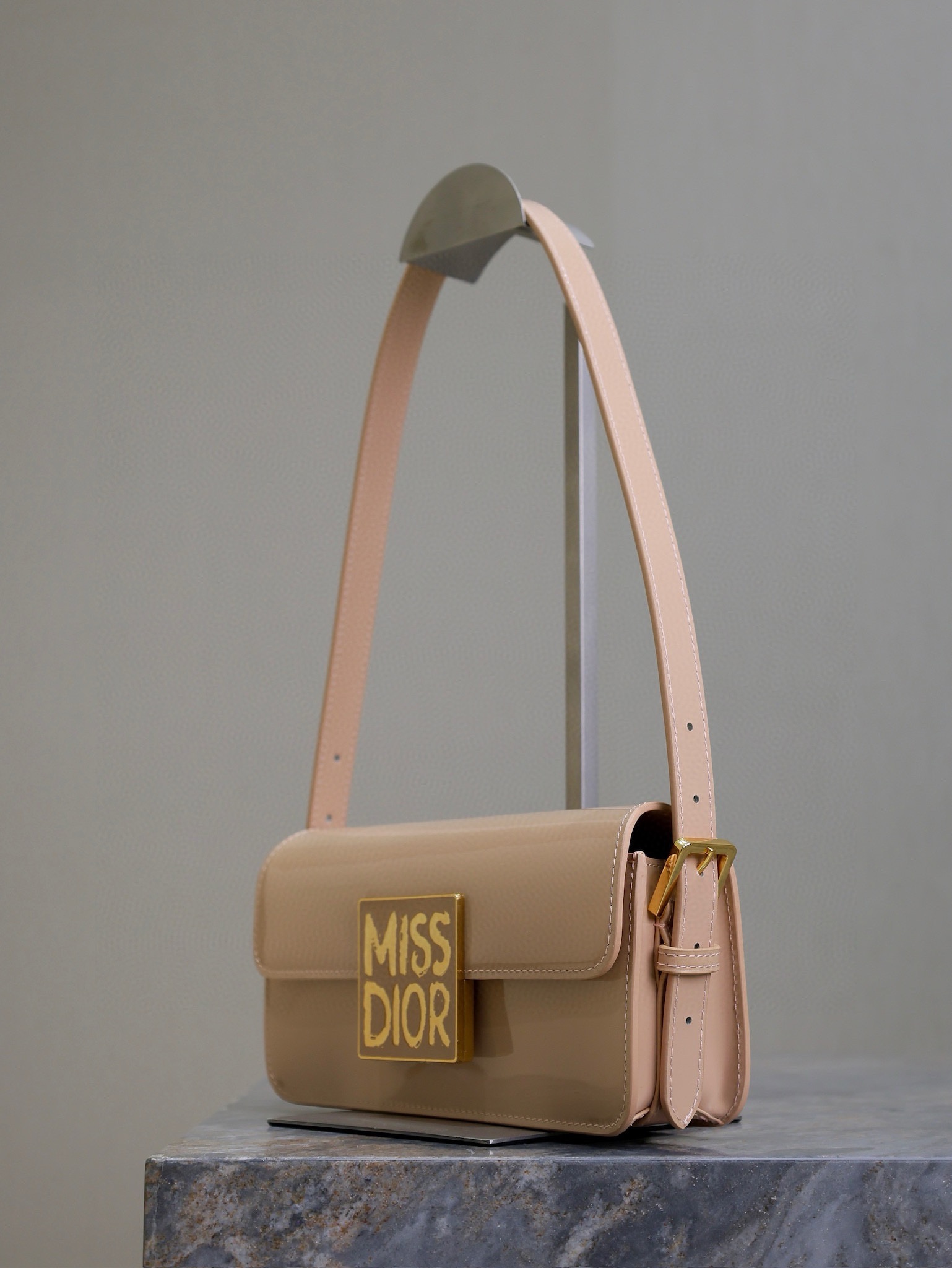 Miss Dior Flap Bag Blush Patent Calfskin